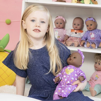 Adora Playtime Black Baby Doll Purple Dreams, 13 Inch Dark Skintone, Open/Close Eyes, Baby Toy Gift For Age 1+ 2 Adora Playtime Black Baby Doll Purple Dreams, 13 Inch Dark Skintone, Open/Close Eyes, Baby Toy Gift For Age 1+ - Image 2