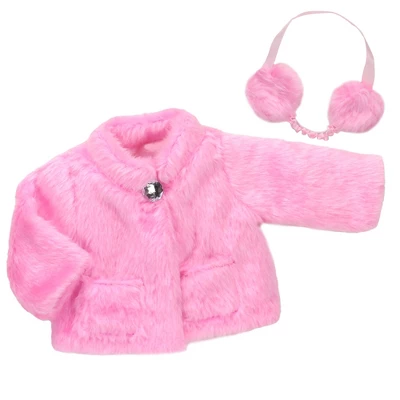 Sophia’s Pink Faux Fur Coat And Earmuff Headband Set For 18" Dolls 5 Sophia’s Pink Faux Fur Coat And Earmuff Headband Set For 18" Dolls - Image 5