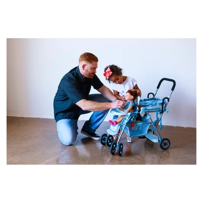 Joovy Baby Doll Caboose Tandem Stroller - Blue Dot 2 Joovy Baby Doll Caboose Tandem Stroller - Blue Dot - Image 2