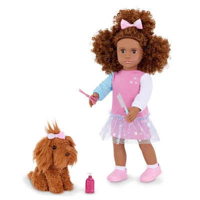 Our Generation Safie & Ginger 18" Doll & Pet Puppy Set 1 Our Generation Safie & Ginger 18" Doll & Pet Puppy Set