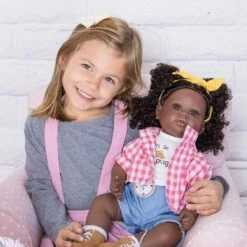 Adora Realistic Black Baby Doll Happy Camper Toddler Doll - 20 Inch, Soft CuddleMe Vinyl, Black Hair, Brown Eyes