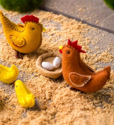 Magic Cabin - Wooden Chicken Coop And Felt Chickens Play Set Special For Kids 10 Magic Cabin - Wooden Chicken Coop And Felt Chickens Play Set Special For Kids - Image 10
