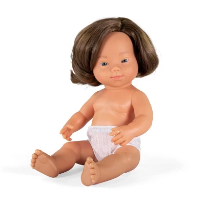 Miniland Educational Anatomically Correct 15" Baby Doll, Down Syndrome Girl, Brown Hair 1 Miniland Educational Anatomically Correct 15" Baby Doll, Down Syndrome Girl, Brown Hair