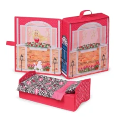 Home & Go Dollhouse Playset Travel & Storage Case With Bed/Bedding For 12" Fashion Dolls - Pink -Barbie Store GUEST 1776a79e a666 4b41 a3ca 65b1f8971f1c