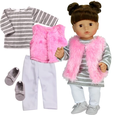 Sophia’s 4 Piece Winter Outfit With Shoes Set For 15'' Dolls, Pink/Gray 1 Sophia’s 4 Piece Winter Outfit With Shoes Set For 15'' Dolls, Pink/Gray