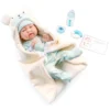 JC Toys Soft Body La Newborn 15.5" Baby Doll - Blue Bear Bunting Gift Set