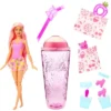 Barbie Pop Reveal Fruit Series Strawberry Lemonade Doll, 8 Surprises Include Pet, Slime, Scent & Color Change