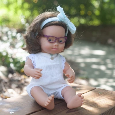 Miniland 15" Girl Doll With Down Syndrome And Glasses With Outfit 3 Miniland 15" Girl Doll With Down Syndrome And Glasses With Outfit - Image 3