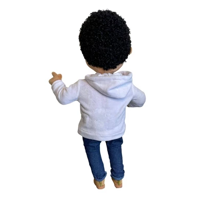 Our Brown Boy Joy Original My Friend White Hoodie Baby Doll 3 3 Our Brown Boy Joy Original My Friend White Hoodie Baby Doll 3 - Image 3