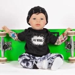 Paradise Galleries Reborn Toddler Boy Doll Lil' Rebel, 21 Inch With Black Rooted Hair And Blue Eyes, Made In GentleTouch Vinyl -Barbie Store GUEST 2e077642 cab6 4148 b3d0 198b4953a100