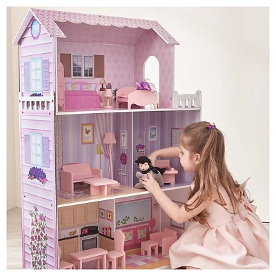 Teamson Kids Fancy Mansion Doll House With 13pcs Furniture 3 Teamson Kids Fancy Mansion Doll House With 13pcs Furniture - Image 3