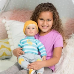 Adora Toddler Doll "Dino Boy" In Striped And Dino Print Top, Coordinating Dino Pants And Yellow Sneakers -Barbie Store GUEST 38d104d0 85e2 4c2b 8585 707f008bc19c