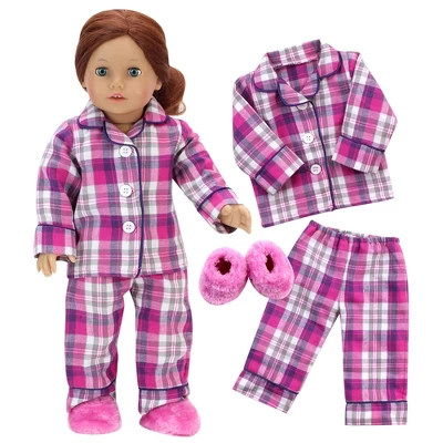 Sophia’s Flannel Pajama & Slippers Set For 18'' Dolls, Pink 1 Sophia’s Flannel Pajama & Slippers Set For 18'' Dolls, Pink