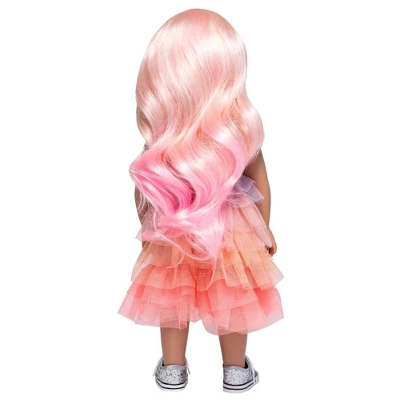 I'M A GIRLY Mia 18" Fashion Doll With Cotton Candy Pink Interchangeable Wig To Style 1 I'M A GIRLY Mia 18" Fashion Doll With Cotton Candy Pink Interchangeable Wig To Style