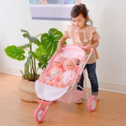 Olivia's Little World Double Twin Baby Doll Pram Stroller Pink Stars OL-00012 -Barbie Store GUEST 4122fa1d 432a 44ba a411 9b58e9c50ca9