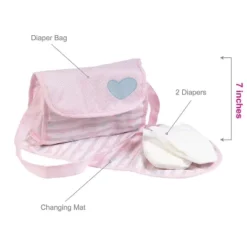 Adora Baby Doll Diaper Bag In Classic Pastel Pink, Diapers Fit 13 Inch Dolls -Barbie Store GUEST 439d209b 6399 4eb7 85bf 94c08e4052f1