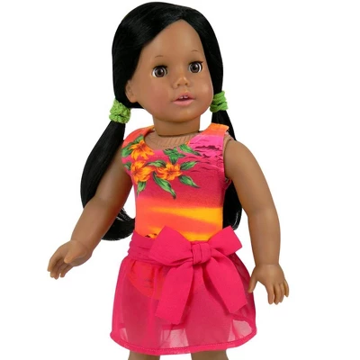 Sophia’s Bathing Suit & Sarong Outfit Set For 18” Dolls, Orange/Hot Pink 1 Sophia’s Bathing Suit & Sarong Outfit Set For 18” Dolls, Orange/Hot Pink