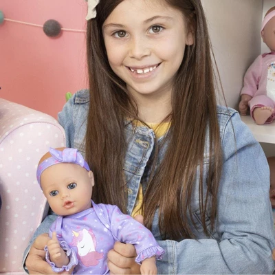 Adora Playtime Baby Doll Unicorn Glitter, 13 Inch Soft Doll, Open/Close Eyes, Best Baby Girl Gift For Age 1+ 2 Adora Playtime Baby Doll Unicorn Glitter, 13 Inch Soft Doll, Open/Close Eyes, Best Baby Girl Gift For Age 1+ - Image 2