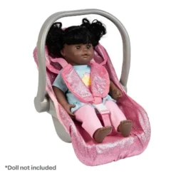 Adora Baby Doll Car Seat Carrier Glam Sparkly & Glittery Pink Seat Cover, Fits Dolls Up To 20 Inches -Barbie Store GUEST 4d78abd2 5d27 4373 bc95 cb42cfe174ca