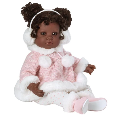 Adora Realistic Black Baby Doll Winter Dream Toddler Doll - 20 Inch, Soft CuddleMe Vinyl, Dark Brown Hair, Brown Eyes 4 Adora Realistic Black Baby Doll Winter Dream Toddler Doll - 20 Inch, Soft CuddleMe Vinyl, Dark Brown Hair, Brown Eyes - Image 4