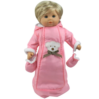 Sophia’s Polar Bear Bunting Snowsuit Sack For 15" Dolls, Pink 1 Sophia’s Polar Bear Bunting Snowsuit Sack For 15" Dolls, Pink