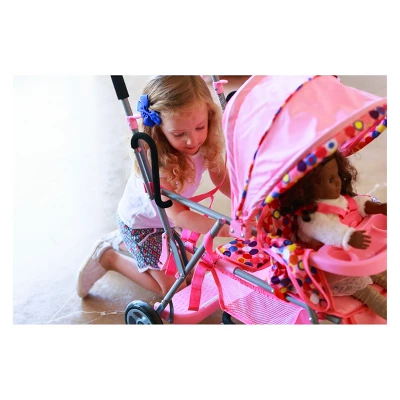 Joovy Baby Doll Caboose Tandem Stroller - Pink Dot 7 Joovy Baby Doll Caboose Tandem Stroller - Pink Dot - Image 7