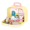 Li'l Woodzeez Toy Furniture Set In Carry Case 20pc - Travel Suitcase Pastry Shop Playset