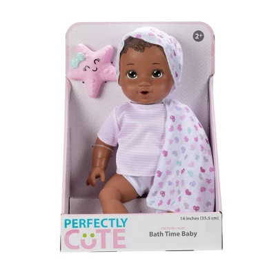 Perfectly Cute Bathtime Baby Doll - Brown Hair 1 Perfectly Cute Bathtime Baby Doll - Brown Hair