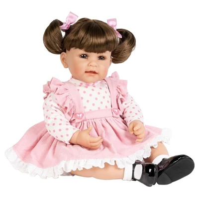 Adora Toddler Doll "Vintage Girl" With Pink Frill Pinafore Dress, Pink Baby Pantaloons And Black Mary Jane Shoes 4 Adora Toddler Doll "Vintage Girl" With Pink Frill Pinafore Dress, Pink Baby Pantaloons And Black Mary Jane Shoes - Image 4