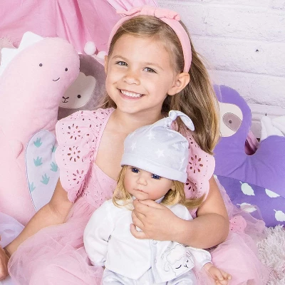 Adora Realistic Baby Doll Little Lamb Toddler Doll - 20 Inch, Soft CuddleMe Vinyl, Blonde Hair, Blue Eyes 3 Adora Realistic Baby Doll Little Lamb Toddler Doll - 20 Inch, Soft CuddleMe Vinyl, Blonde Hair, Blue Eyes - Image 3