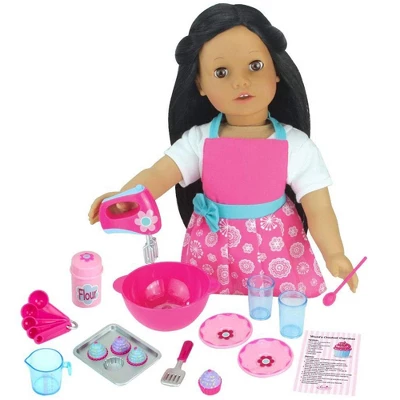 Sophia’s Baking Accessories And Apron Set For 18" Dolls, Pink 2 Sophia’s Baking Accessories And Apron Set For 18" Dolls, Pink - Image 2