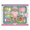 JC Toys Deluxe La Newborn 12" Doll All Vinyl Nursery 25 Piece Gift Set