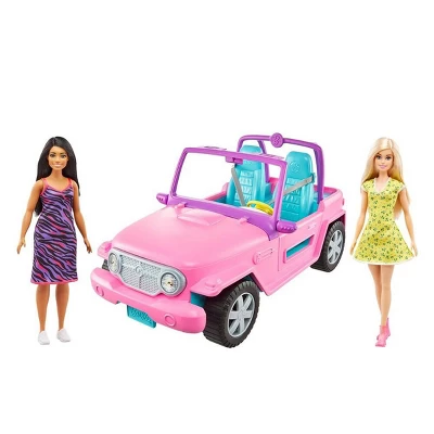 MATTEL Barbie Doll & Friend With Vehicle - Jeep & Two Barbie Dolls 1 MATTEL Barbie Doll & Friend With Vehicle - Jeep & Two Barbie Dolls