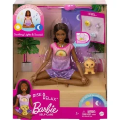 Barbie Self-Care Rise & Relax Doll With Gray Puppy -Barbie Store GUEST 6aaee6fb da55 416f ae41 12243846843d