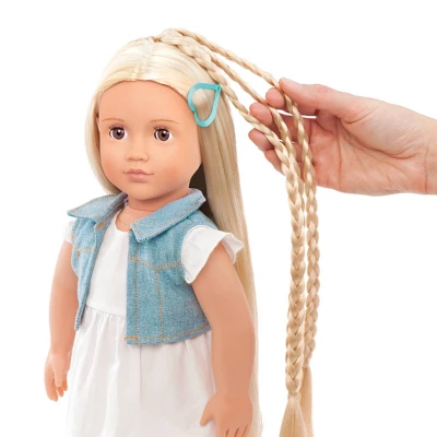 Our Generation Phoebe With Hair Clips & Styling Book 18" Hair Grow Doll 1 Our Generation Phoebe With Hair Clips & Styling Book 18" Hair Grow Doll