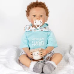 Paradise Galleries Reborn Baby Doll I Love You S-Mores 20 Inch Baby Doll - Brown Hair/Blue Gray Eyes -Barbie Store GUEST 72924007 5594 4ccd af55 ac4a31535cbc