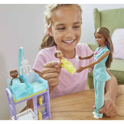 Barbie You Can Be Anything Baby Doctor Brunette Doll And Playset 1 Barbie You Can Be Anything Baby Doctor Brunette Doll And Playset