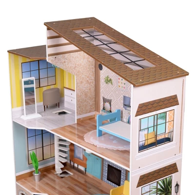 Olivia's Little World By Teamson Kids Wooden Dreamland Mediterranean Dollhouse Set 8 Olivia's Little World By Teamson Kids Wooden Dreamland Mediterranean Dollhouse Set - Image 8