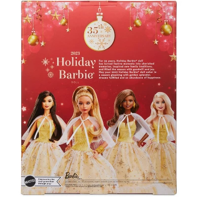 Barbie 13" Signature 2023 Holiday Collector Doll With Golden Gown And Light Brown Hair 2 Barbie 13" Signature 2023 Holiday Collector Doll With Golden Gown And Light Brown Hair - Image 2
