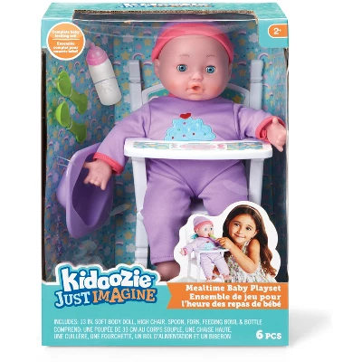 Kidoozie Just Imagine Mealtime Baby Playset For Pretend Play, Includes Baby Doll, High Chair And Feeding Accessories, Ages 2+ 7 Kidoozie Just Imagine Mealtime Baby Playset For Pretend Play, Includes Baby Doll, High Chair And Feeding Accessories, Ages 2+ - Image 7
