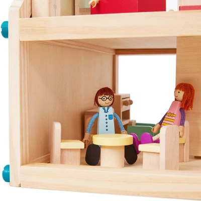 Olivia's Little World Kids Buildable Furnished Wooden Dollhouse For 3.5" Dolls 4 Olivia's Little World Kids Buildable Furnished Wooden Dollhouse For 3.5" Dolls - Image 4