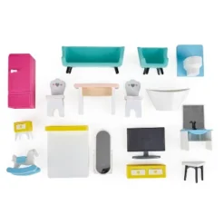 Hape Little Room Pretend Play 3 Story Wooden Doll House W/ Light, Doorbell, & Bedroom, Bathroom, Living Room, & Dining Furniture For Kids Age 3 And Up 7 Hape Little Room Pretend Play 3 Story Wooden Doll House W/ Light, Doorbell, & Bedroom, Bathroom, Living Room, & Dining Furniture For Kids Age 3 And Up -Barbie Store GUEST 8af16bcc e03f 4607 ae15 ac855ca17cac