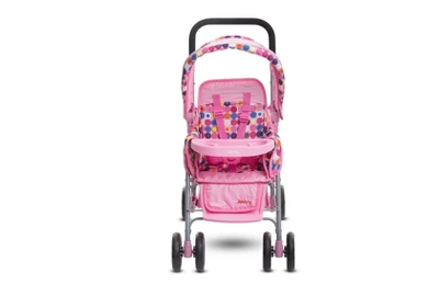 Joovy Baby Doll Caboose Tandem Stroller - Pink Dot 3 Joovy Baby Doll Caboose Tandem Stroller - Pink Dot - Image 3