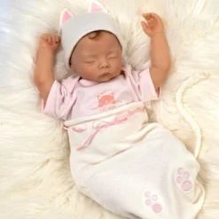 Paradise Galleries Reborn Baby Doll Girl - 18 Inch Sleeping Kitten With Rooted Hair, Made In GentleTouch Vinyl, 5-Piece Realistic Doll Gift Set -Barbie Store GUEST 907311c8 b4c6 4a18 9dc9 e83801f5df88