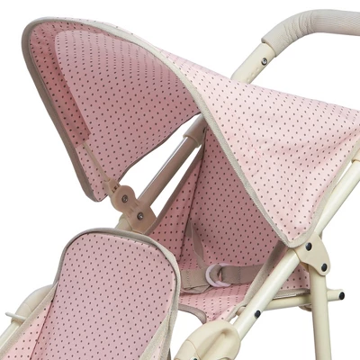 Olivia's Little World - Polka Dots Princess Baby Doll Twin Jogging Stroller - Pink & Gray 7 Olivia's Little World - Polka Dots Princess Baby Doll Twin Jogging Stroller - Pink & Gray - Image 7