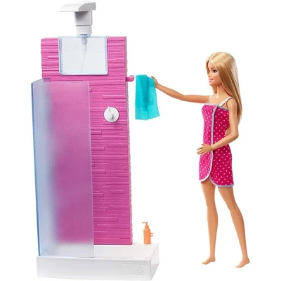 Barbie Doll Bathroom With Working Shower And Three Bath Accessories, Gift Set 3 Barbie Doll Bathroom With Working Shower And Three Bath Accessories, Gift Set - Image 3
