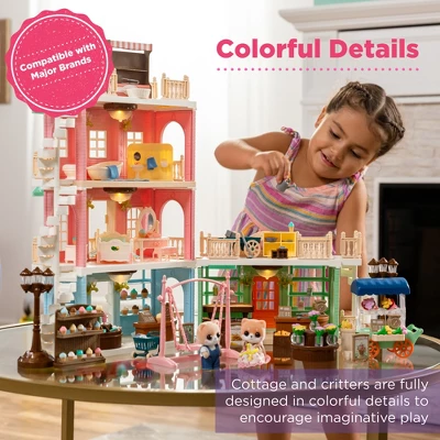 Best Choice Products Deluxe Cottage Dollhouse Mansion Pretend Toy Playset W/ 225 Accessories And Tiny Critters For Kids 3 Best Choice Products Deluxe Cottage Dollhouse Mansion Pretend Toy Playset W/ 225 Accessories And Tiny Critters For Kids - Image 3