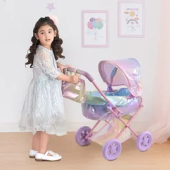 Olivia's Little World Baby Doll Stroller Buggy Pram Iridescent Color OL-00017