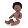 Miniland Educational Anatomically Correct 15" Baby Doll With Down Syndrome, Black Hair