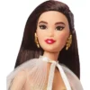 Barbie 13" Signature 2023 Holiday Collector Doll With Golden Gown And Black Hair